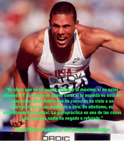 Dan O'Brien ganador olímpico, categoría decatlón. Optimiza su rendimiento deportivo con la quiropráctica.